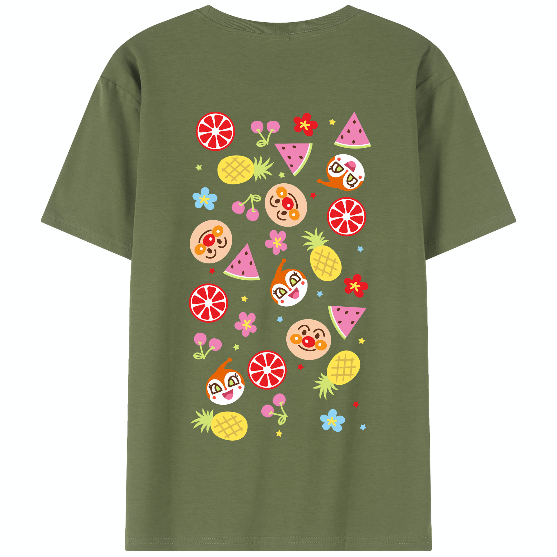 （画像用） アンパンマン Anpanman 綿100％半袖Tシャツ（背面プリント）